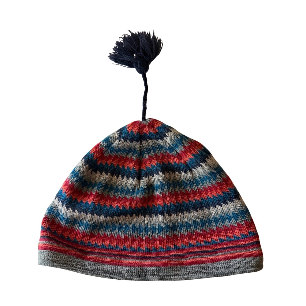 Patagonia Vintage Wool Blend Tassel Beanie Hat Unisex Large Fair Isle